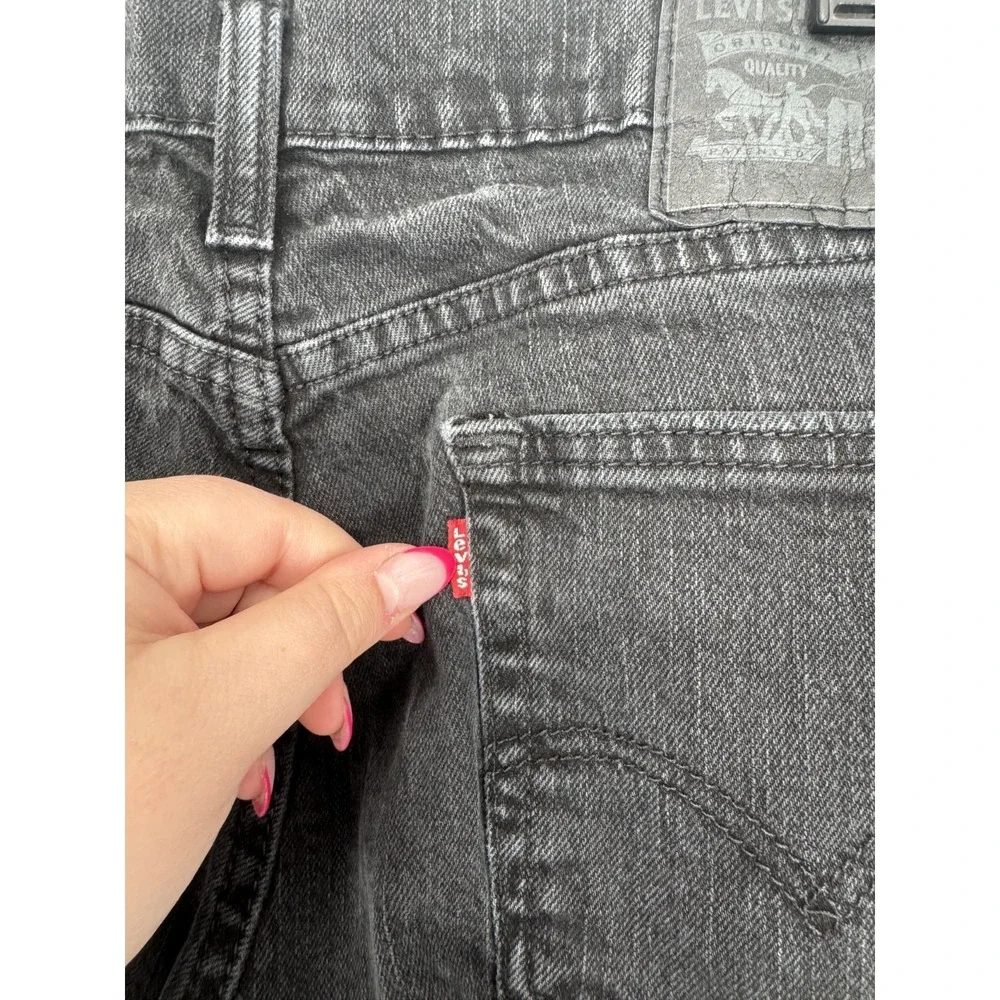 Levis Regular Fit Straight Leg Jeans Mens 34x32 Black Cotton Classic 5 Pocket